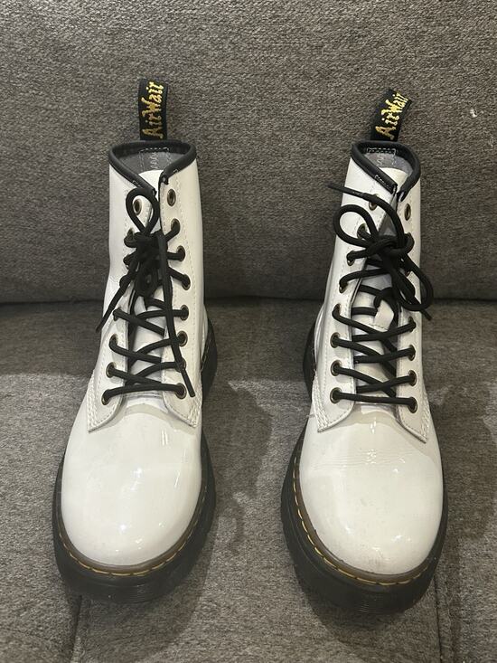Dr. Martens Shoes - Dr. Martens Zavala Lace Up Combat Ankle Boots Women's Size 6 White